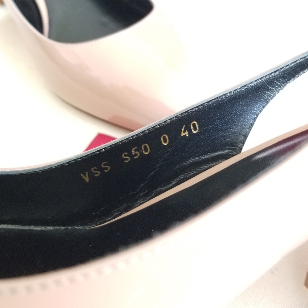 Valentino Garavani Rockstud Patent Leather Slingback Pumps Size EU 40 Ta… - Picture 7 of 8